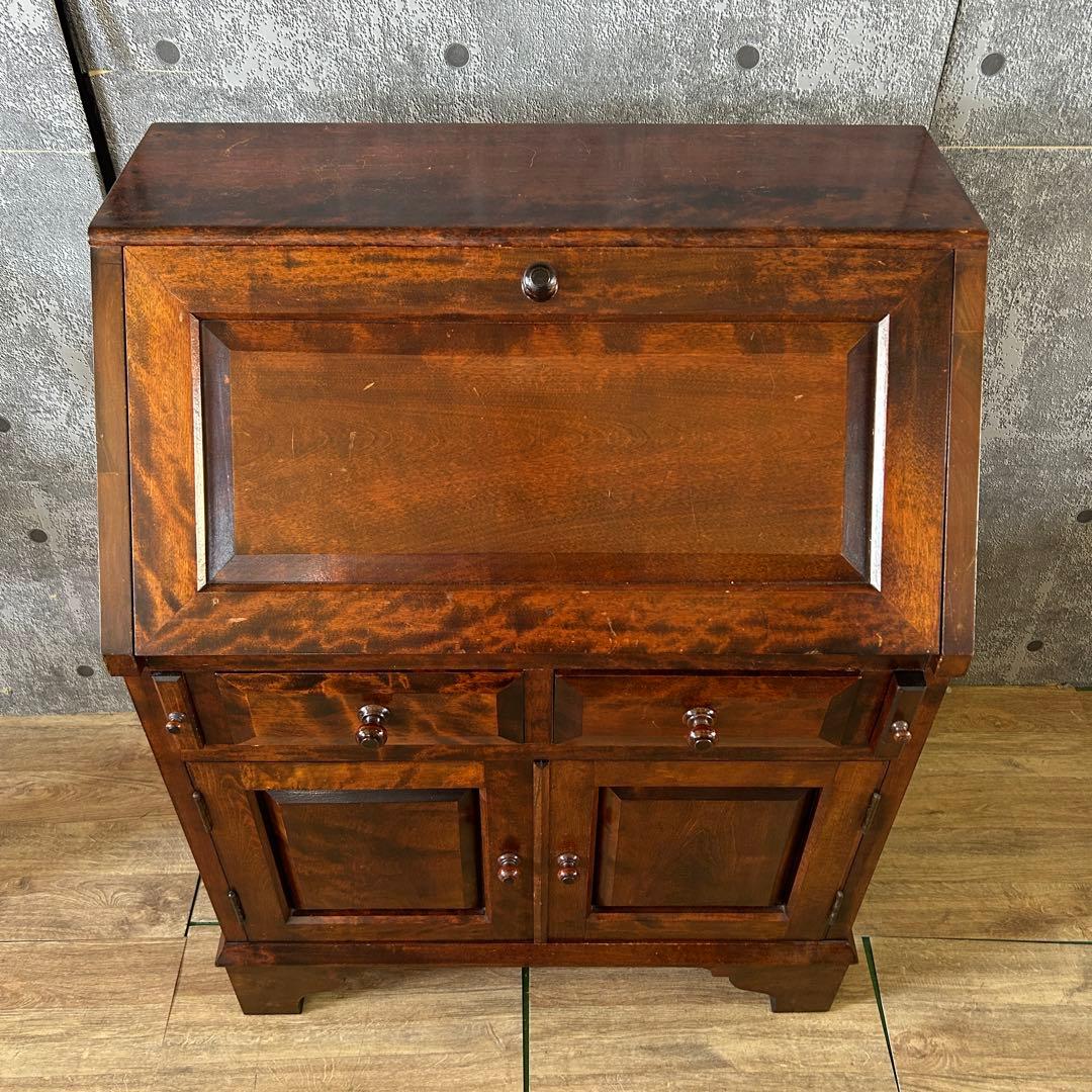 ꧁北海道民芸家具 ホクミン꧂ライティングビューロー デスク 机 書斎 チェスト