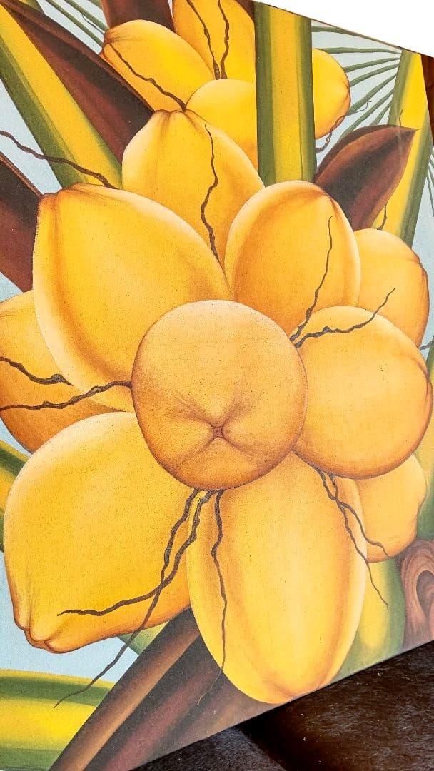 ココナッツ ヤシの木 剥げて南国 バリ島 絵画 アートパネル アジアン雑貨