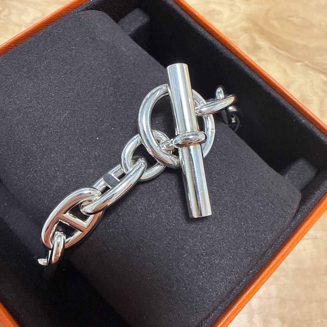 エルメス シルバー　ブレスレット　シェーヌダンクル　GM 15コマ