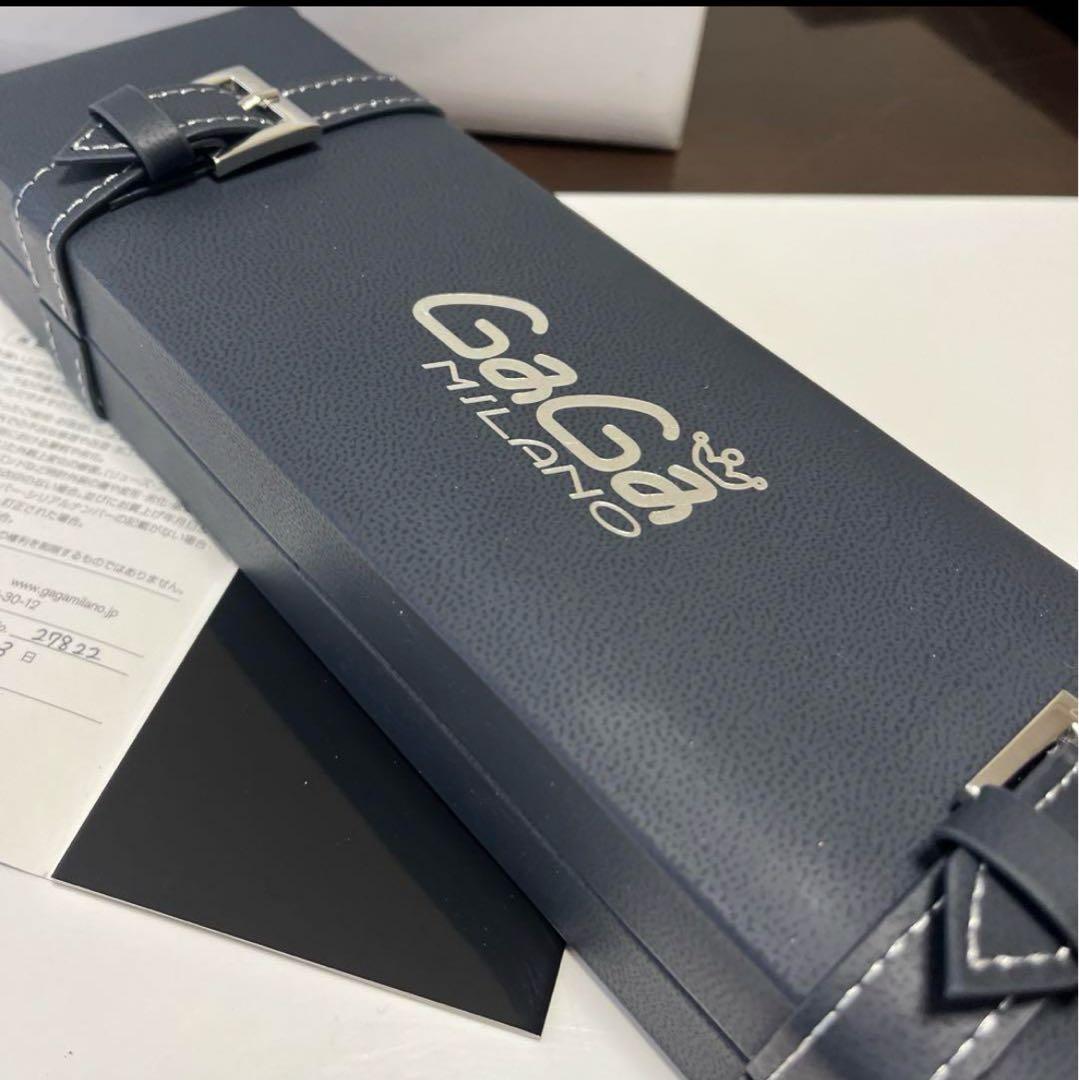 【美品】GaGa MILANO ピンクレザー腕時計（電池交換済）ガガミラノ