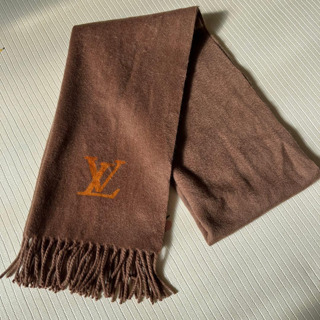 Louis Vuitton カシミヤ マフラー ブラウン