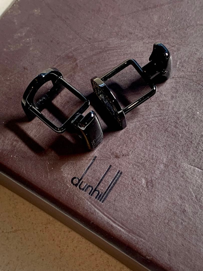 【新品未使用】dunhill Dロゴ　カフリンクス ブラック　定価79200円