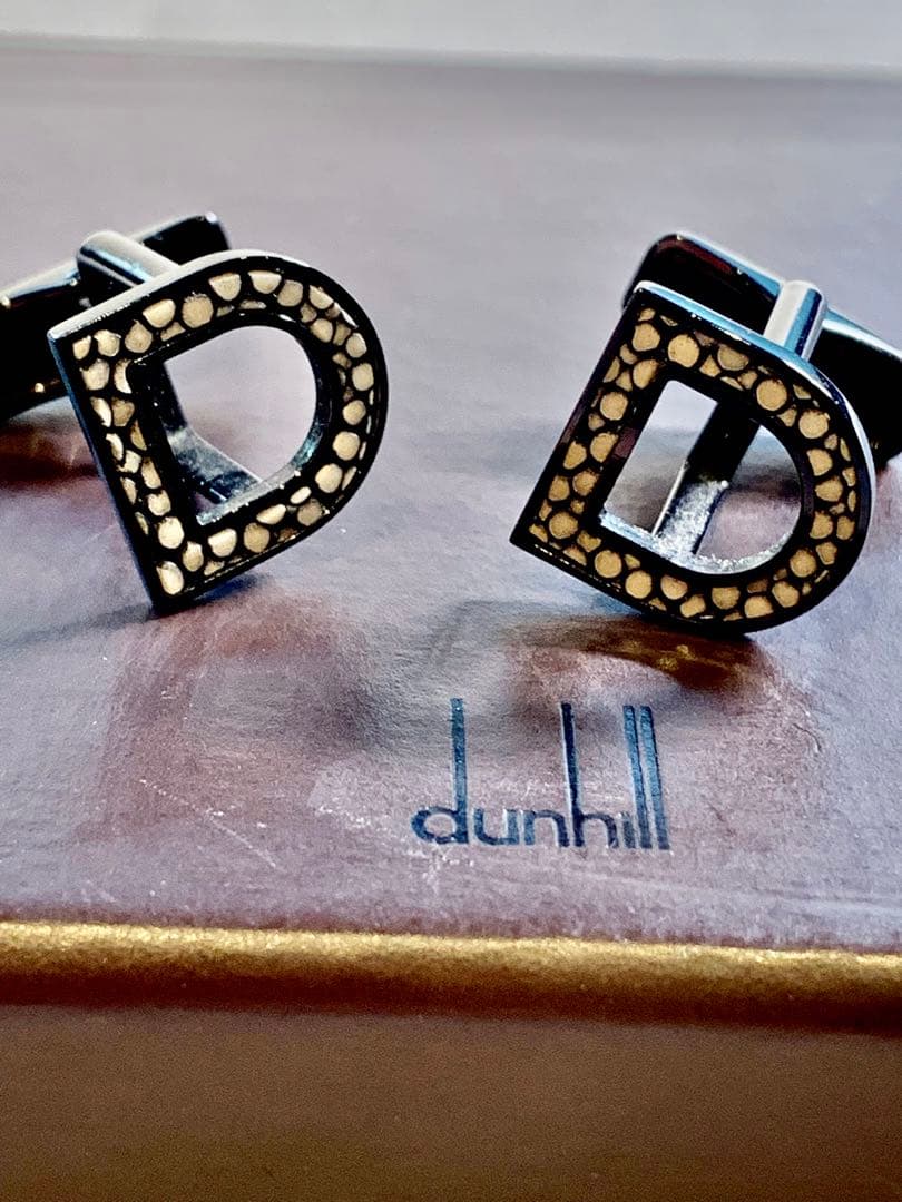 【新品未使用】dunhill Dロゴ　カフリンクス ブラック　定価79200円