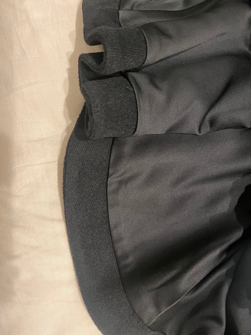 ファー付きペプラムジャケット 黒