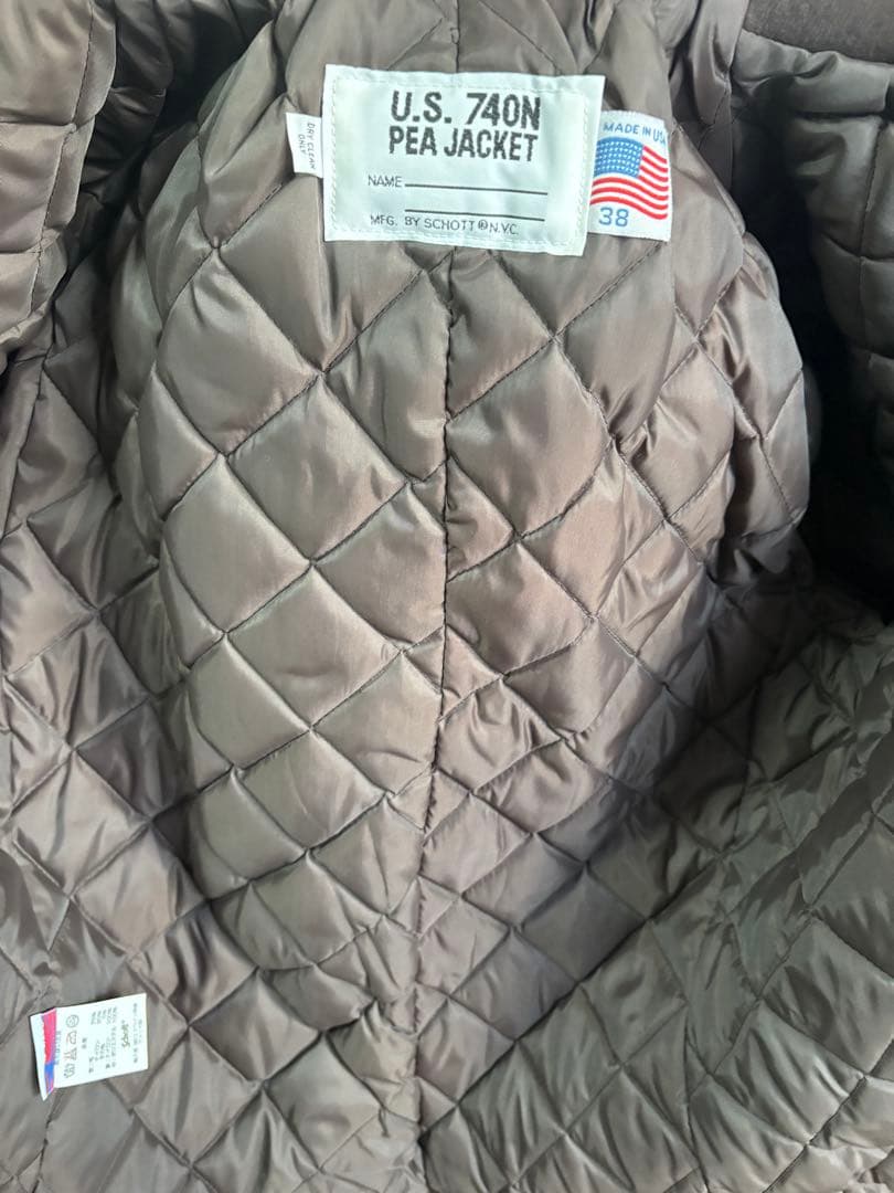 SCHOTT U.S. 740N PEACOAT サイズ38 ブラウン新品未使用