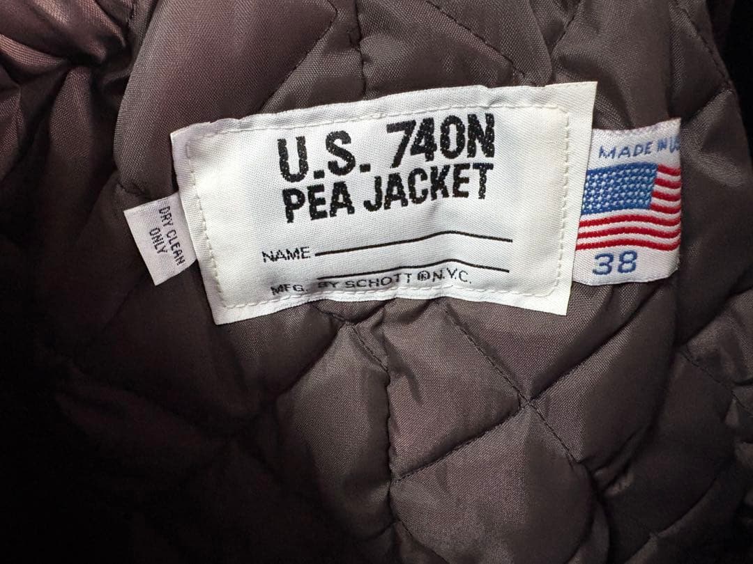 SCHOTT U.S. 740N PEACOAT サイズ38 ブラウン新品未使用