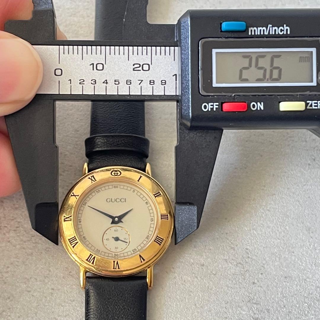 稼動品　GUCCI グッチ　ゴールドケース　スモールセコンド　腕時計　レディース
