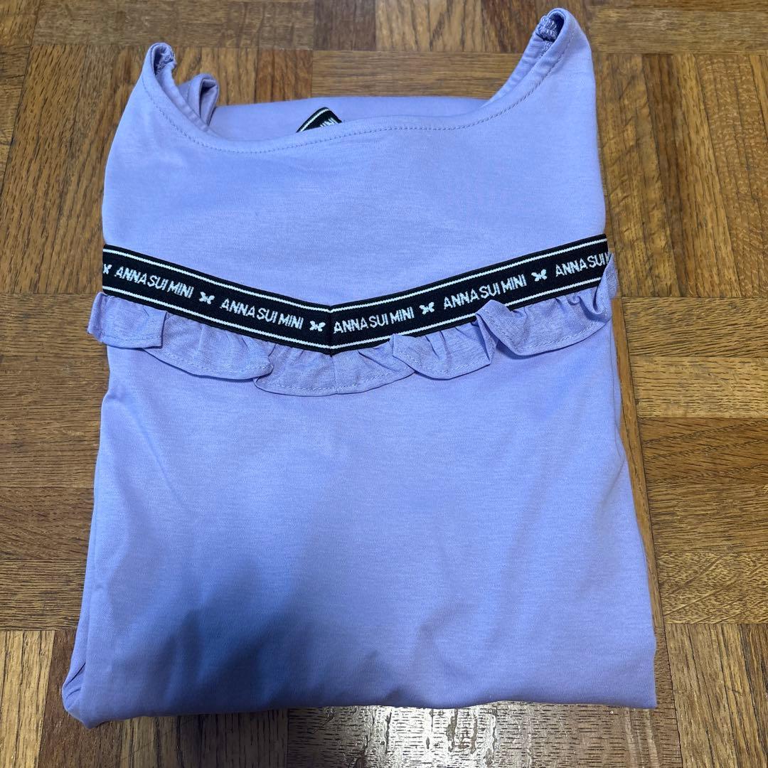 ANNA SUI Mini 薄紫 フリルオフショルダー ワンピース