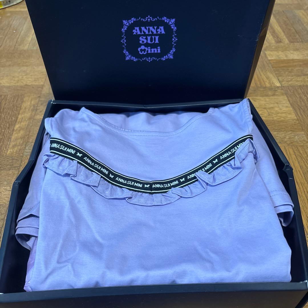 ANNA SUI Mini 薄紫 フリルオフショルダー ワンピース