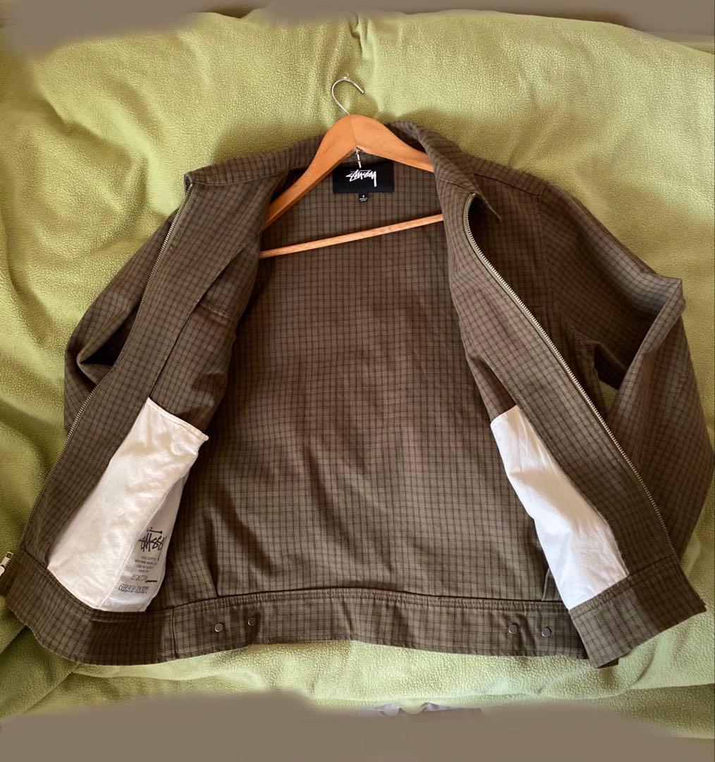 ガ*生様 stussy ステューシー オリーブ　チェック ガレージ ジャケット