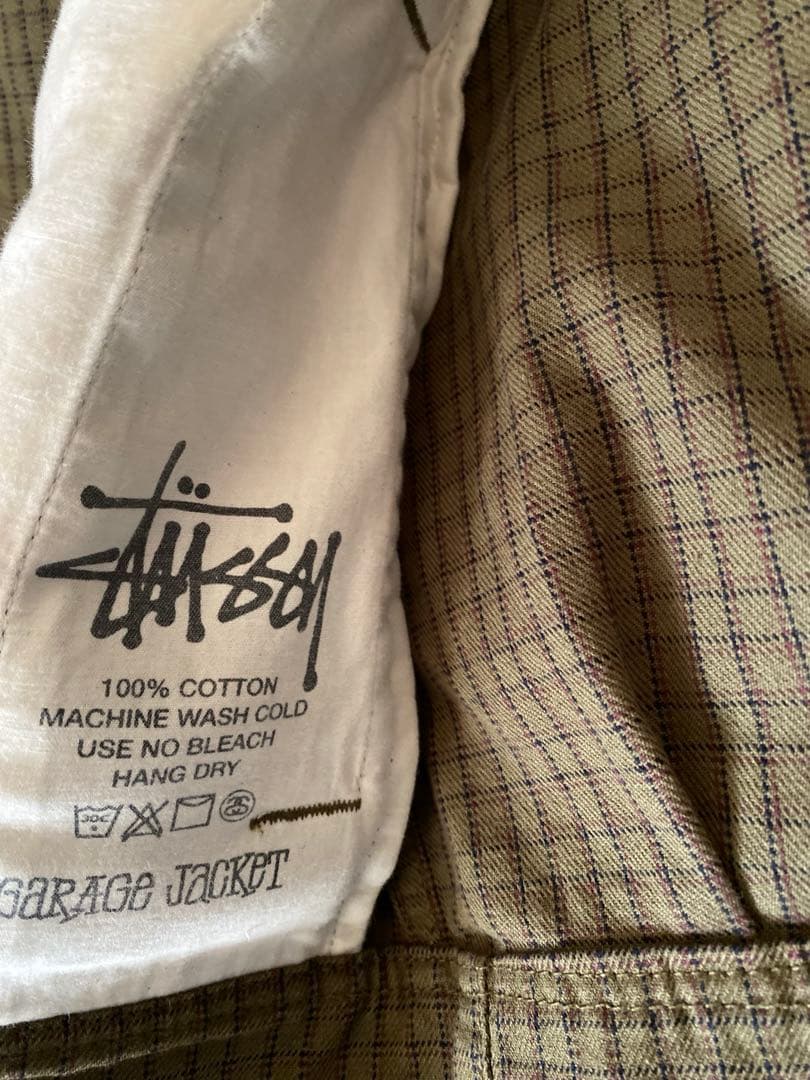 ガ*生様 stussy ステューシー オリーブ　チェック ガレージ ジャケット