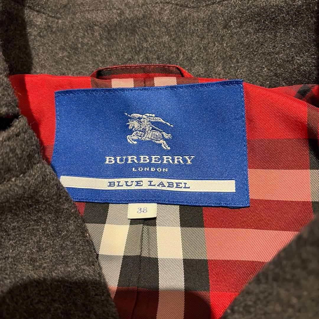 BURBERRY BLUE LABEL グレー ピーコート 38