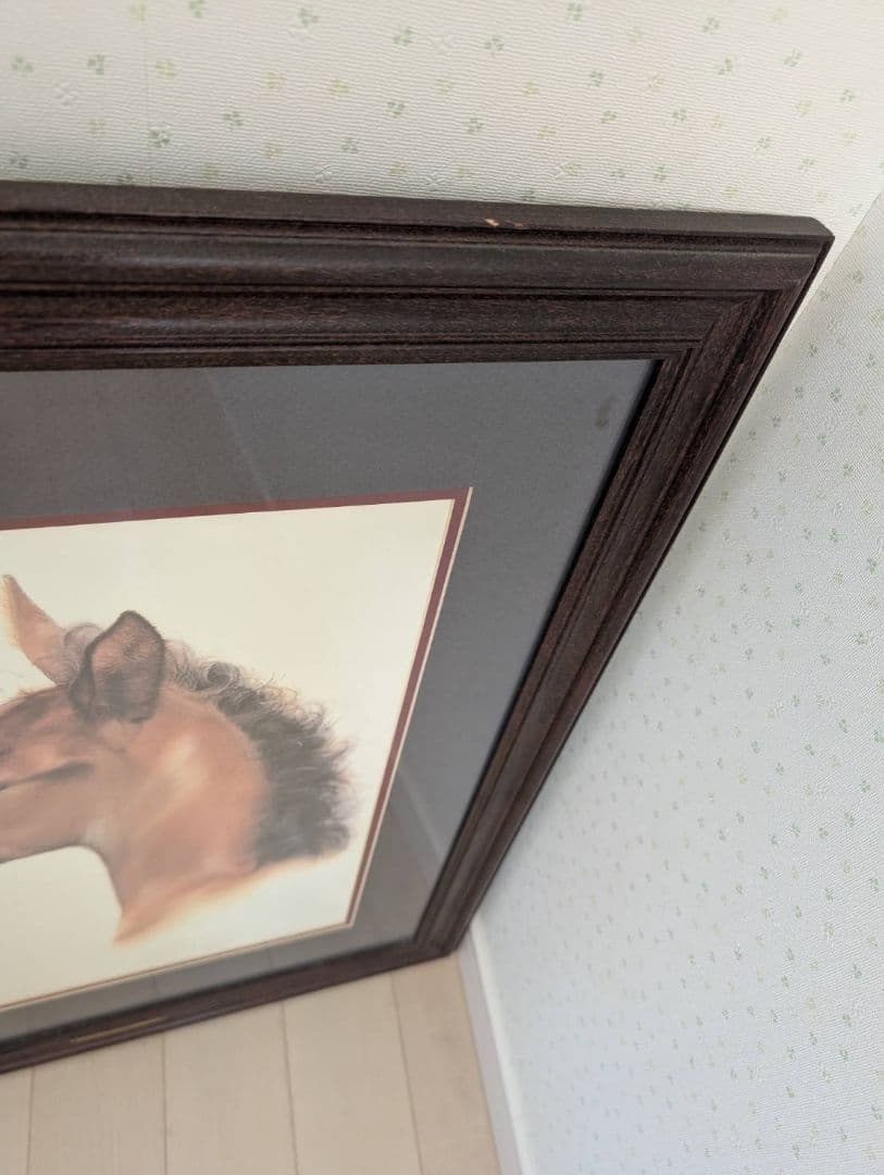 馬の肖像画 ダークブラウンフレーム　158/3500