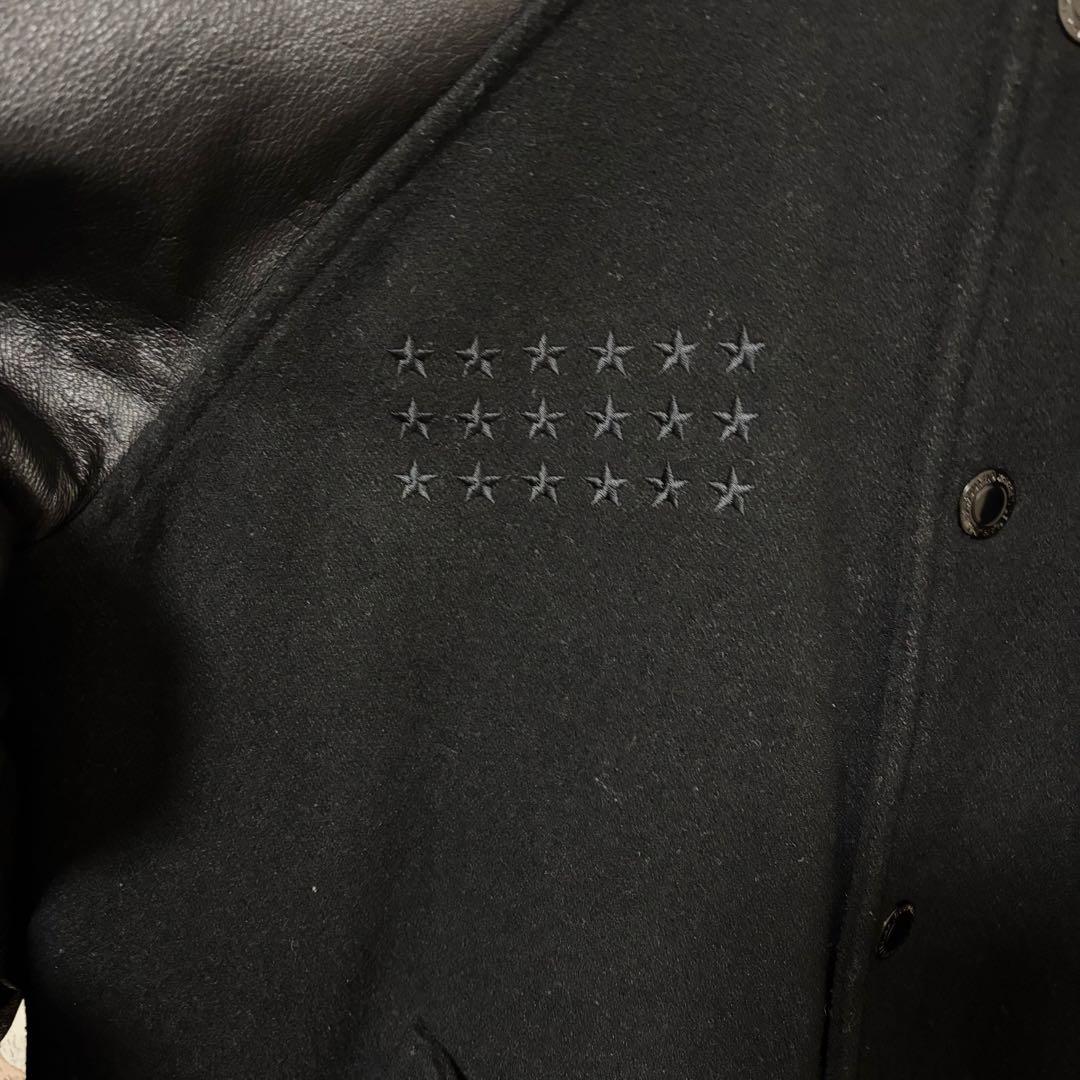 【激レア】LEFLAH レフラー スタジャン L 刺繍 本革　ブラック