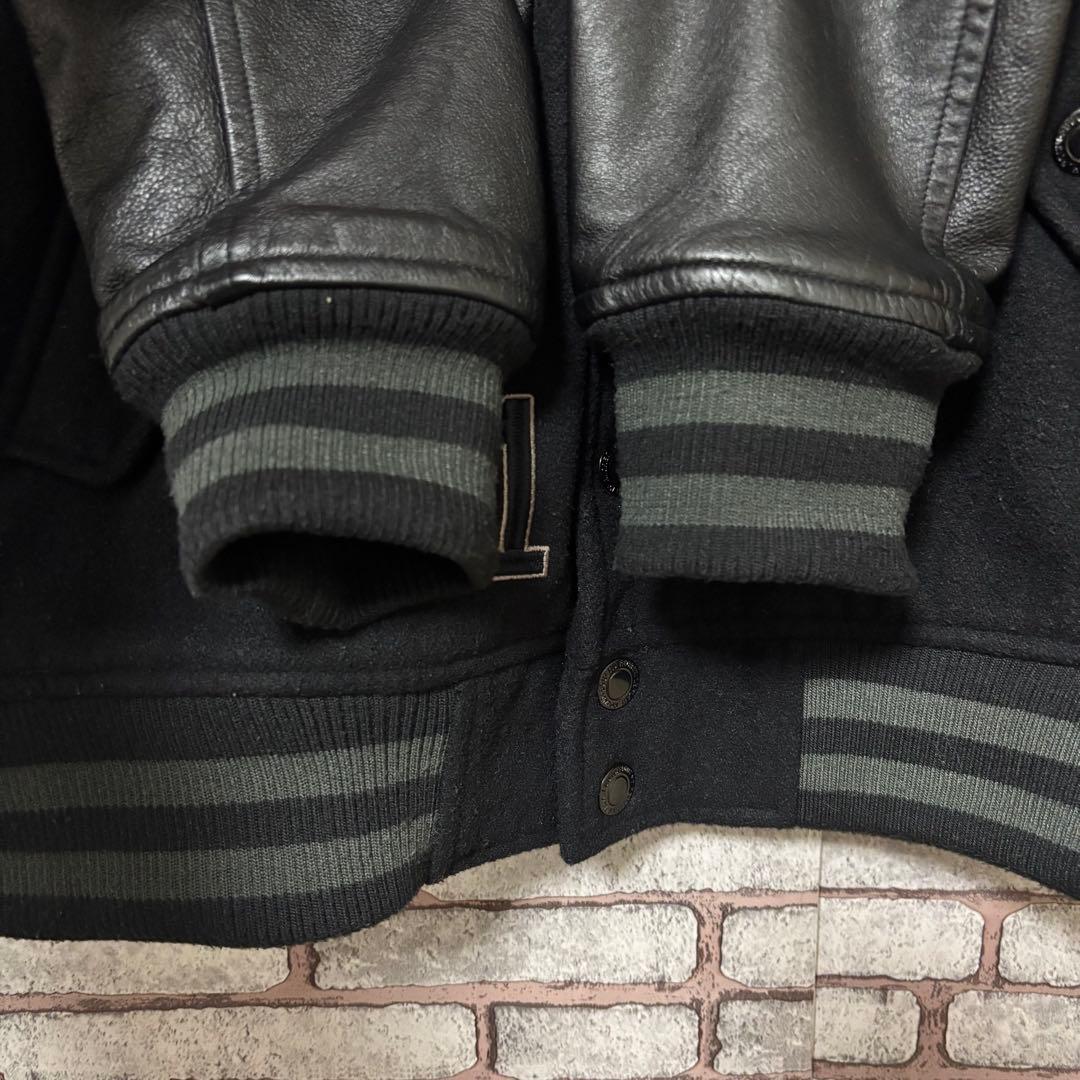 【激レア】LEFLAH レフラー スタジャン L 刺繍 本革　ブラック