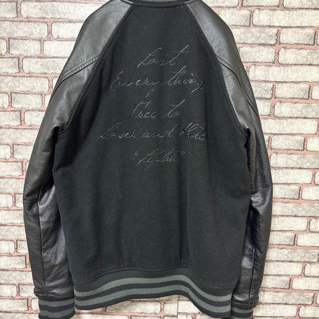【激レア】LEFLAH レフラー スタジャン L 刺繍 本革　ブラック
