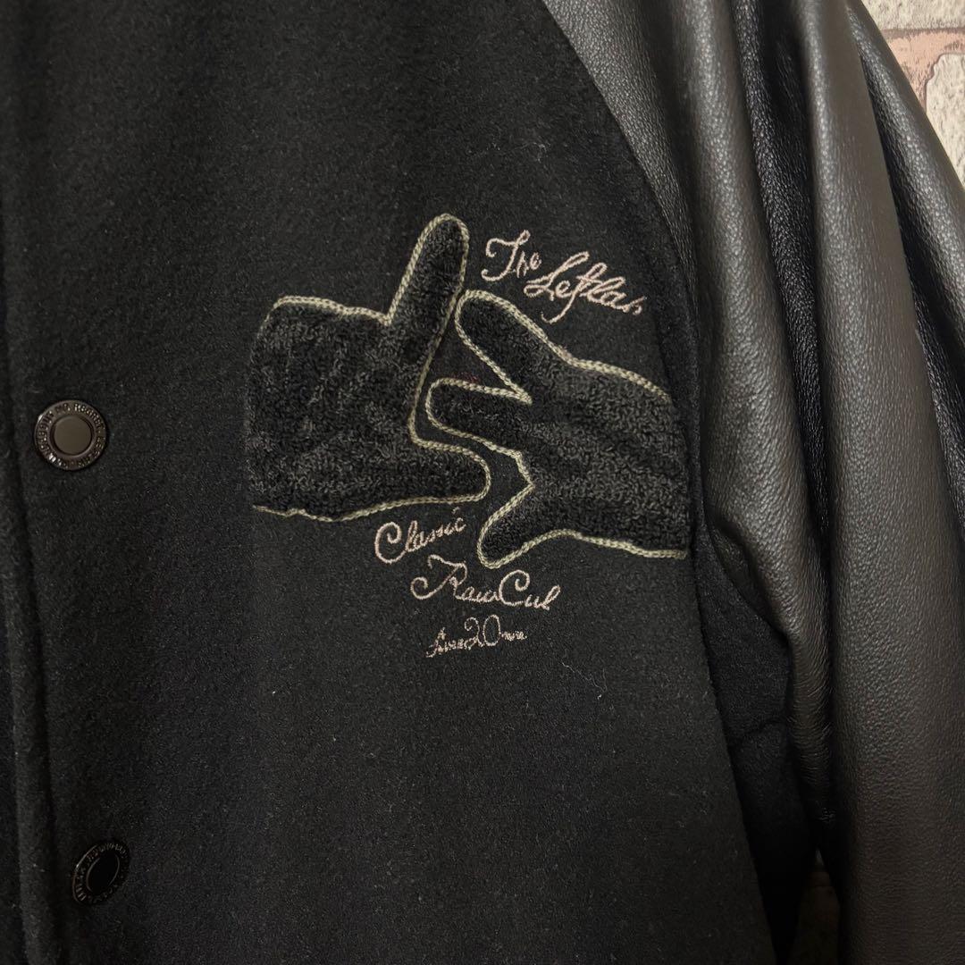 【激レア】LEFLAH レフラー スタジャン L 刺繍 本革　ブラック
