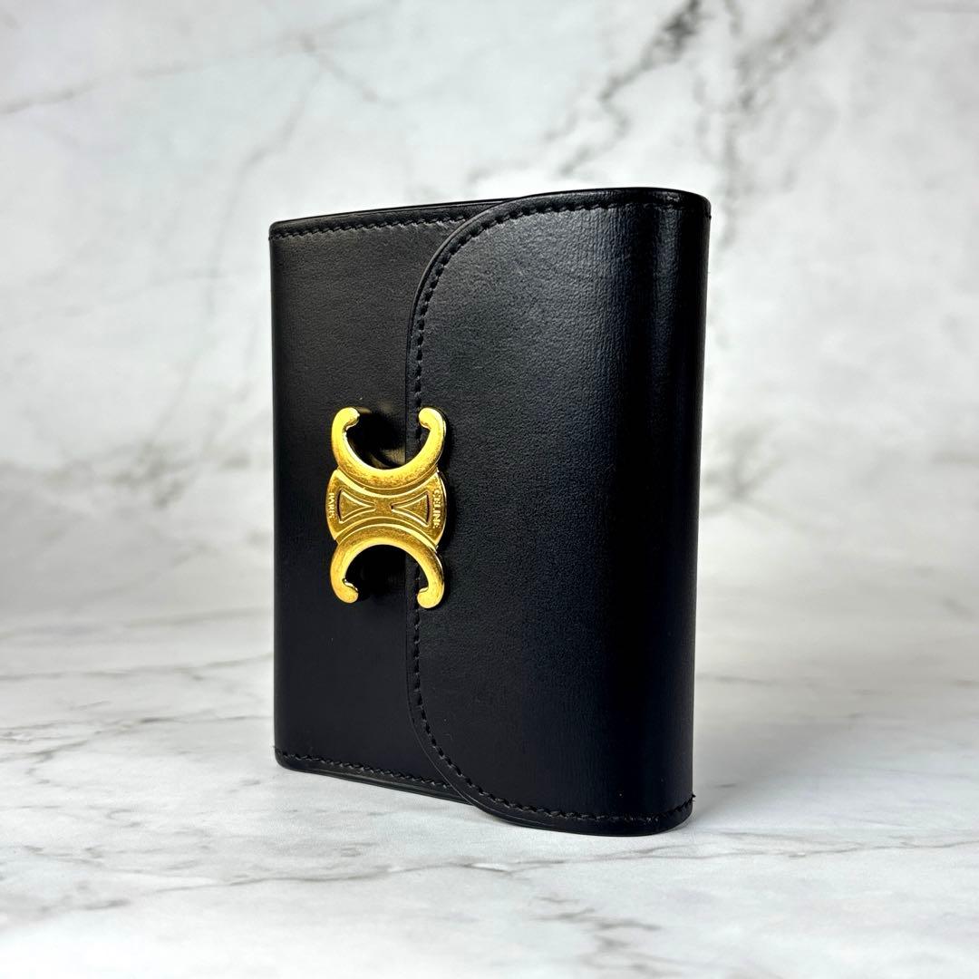 CELINE セリーヌ　トリオンフ　カーフスキン　三つ折り　財布　ミニ財布