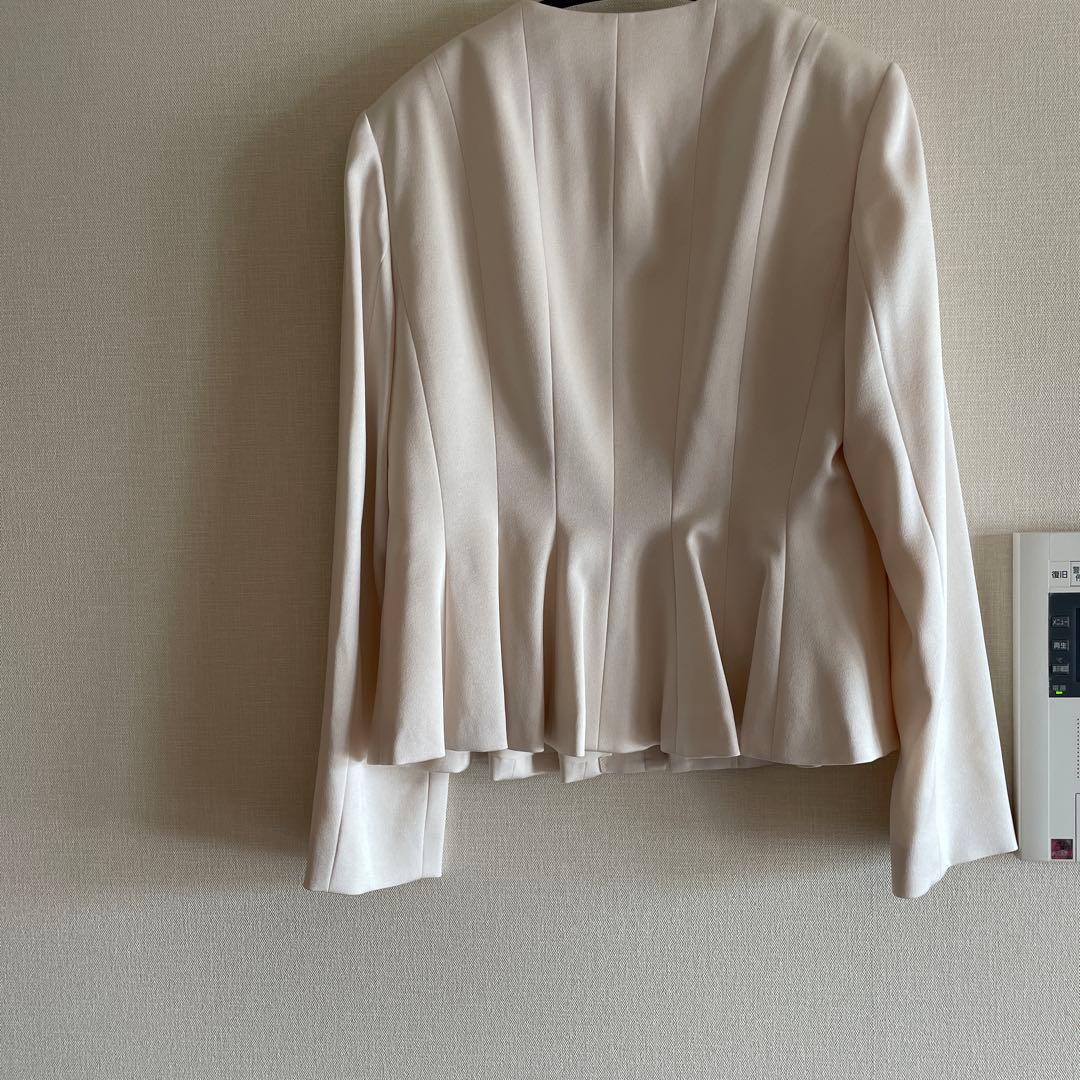 ANAYI ノーカラージャケット ベージュ　38