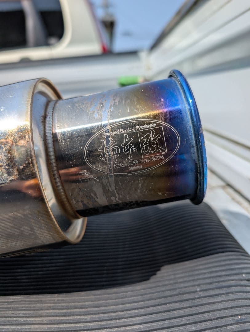 トヨタbBQNC21ステンレススチール シングル出しマフラー本体+センターパイプ