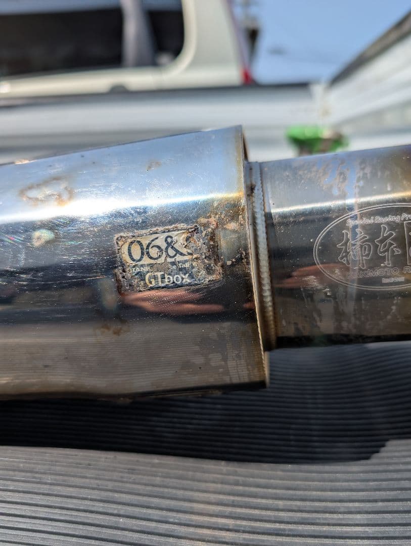 トヨタbBQNC21ステンレススチール シングル出しマフラー本体+センターパイプ