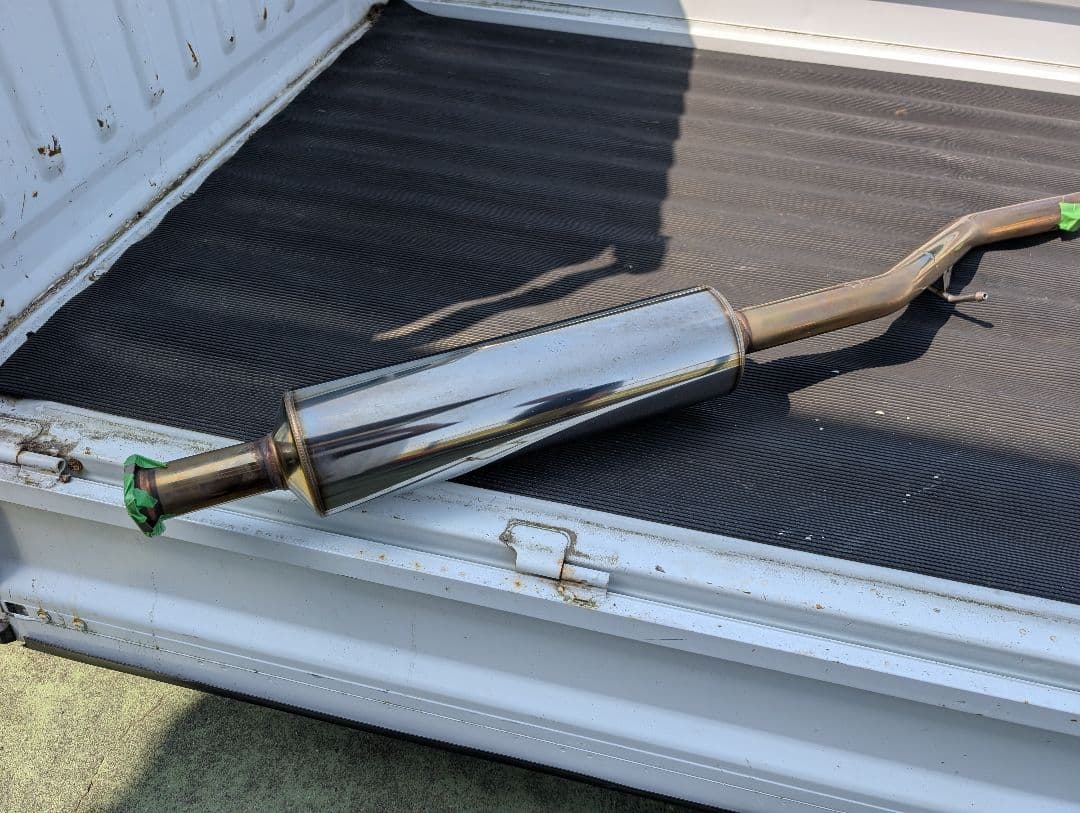 トヨタbBQNC21ステンレススチール シングル出しマフラー本体+センターパイプ