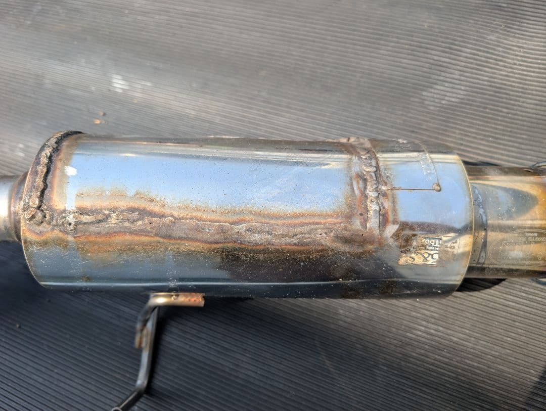 トヨタbBQNC21ステンレススチール シングル出しマフラー本体+センターパイプ