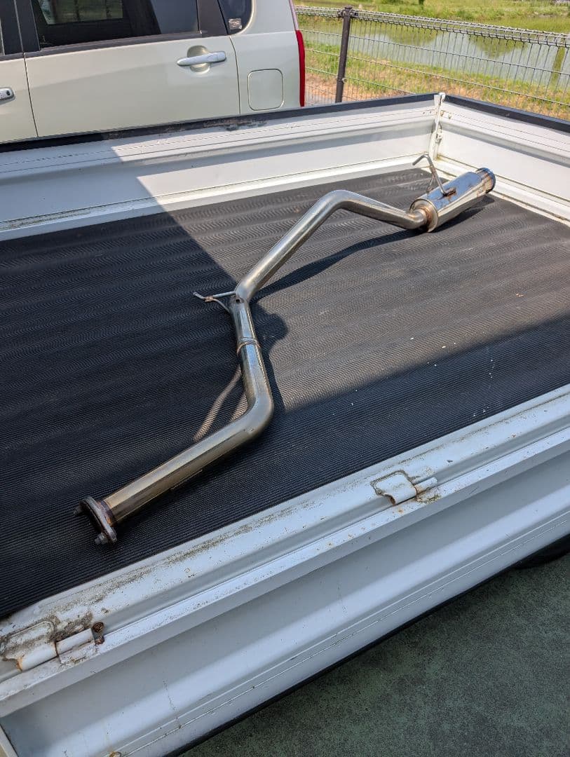 トヨタbBQNC21ステンレススチール シングル出しマフラー本体+センターパイプ