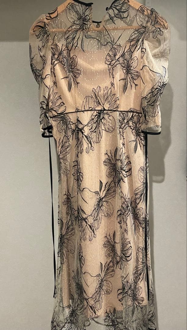 花柄シフォンパーティードレス Sサイズ