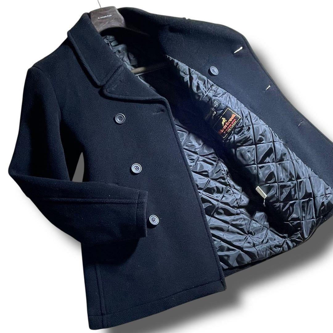 美品 超希少 ムーアブルック ヘリンボーン メンズ キルティング ピーコート