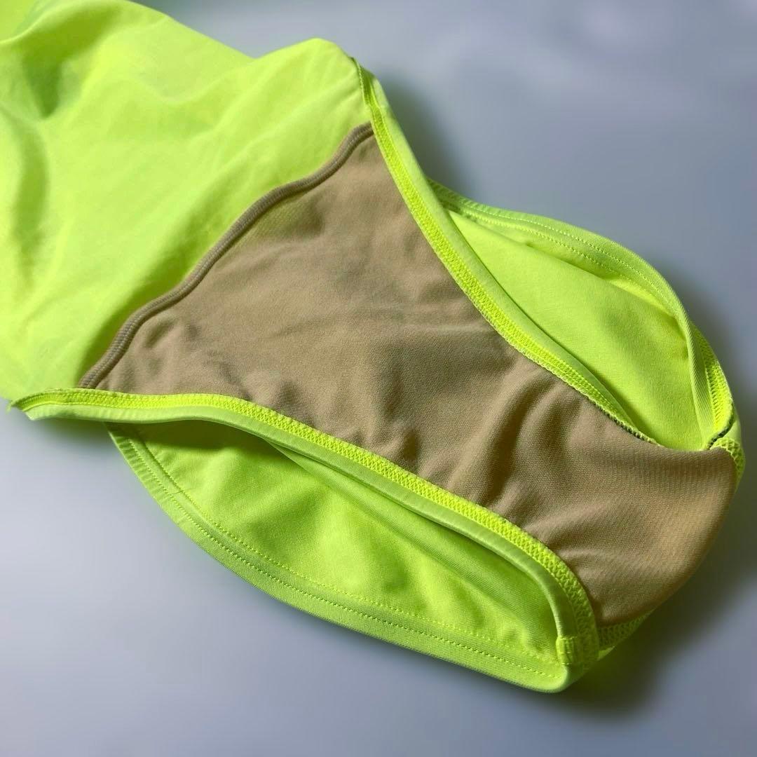 asics アシックス　競泳水着　レディース　蛍光イエロー　ハイドロ系　Sサイズ