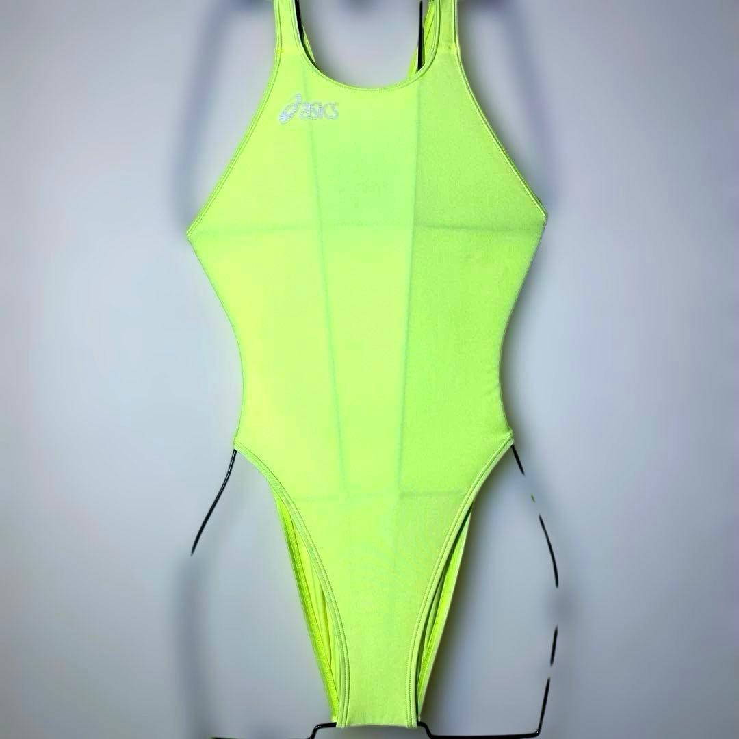 asics アシックス　競泳水着　レディース　蛍光イエロー　ハイドロ系　Sサイズ