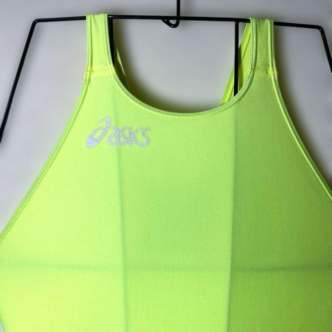 asics アシックス　競泳水着　レディース　蛍光イエロー　ハイドロ系　Sサイズ