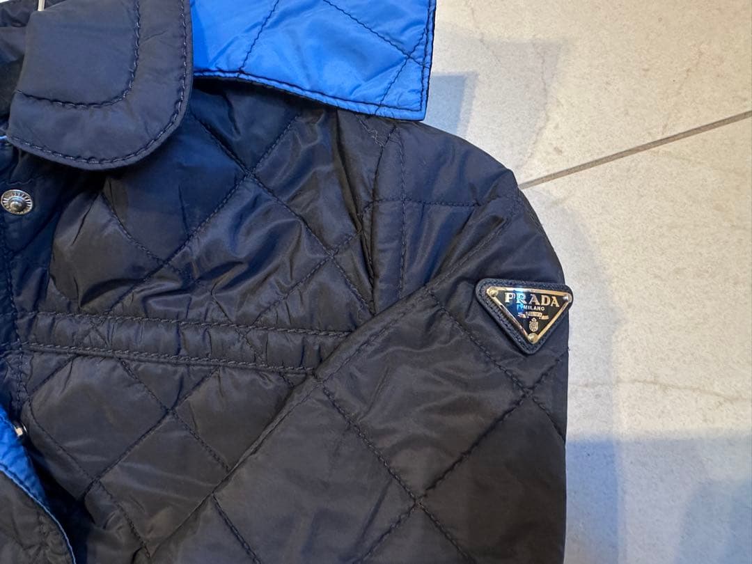 PRADA プラダ　キルティングジャケット 10サイズネイビー/ブルー