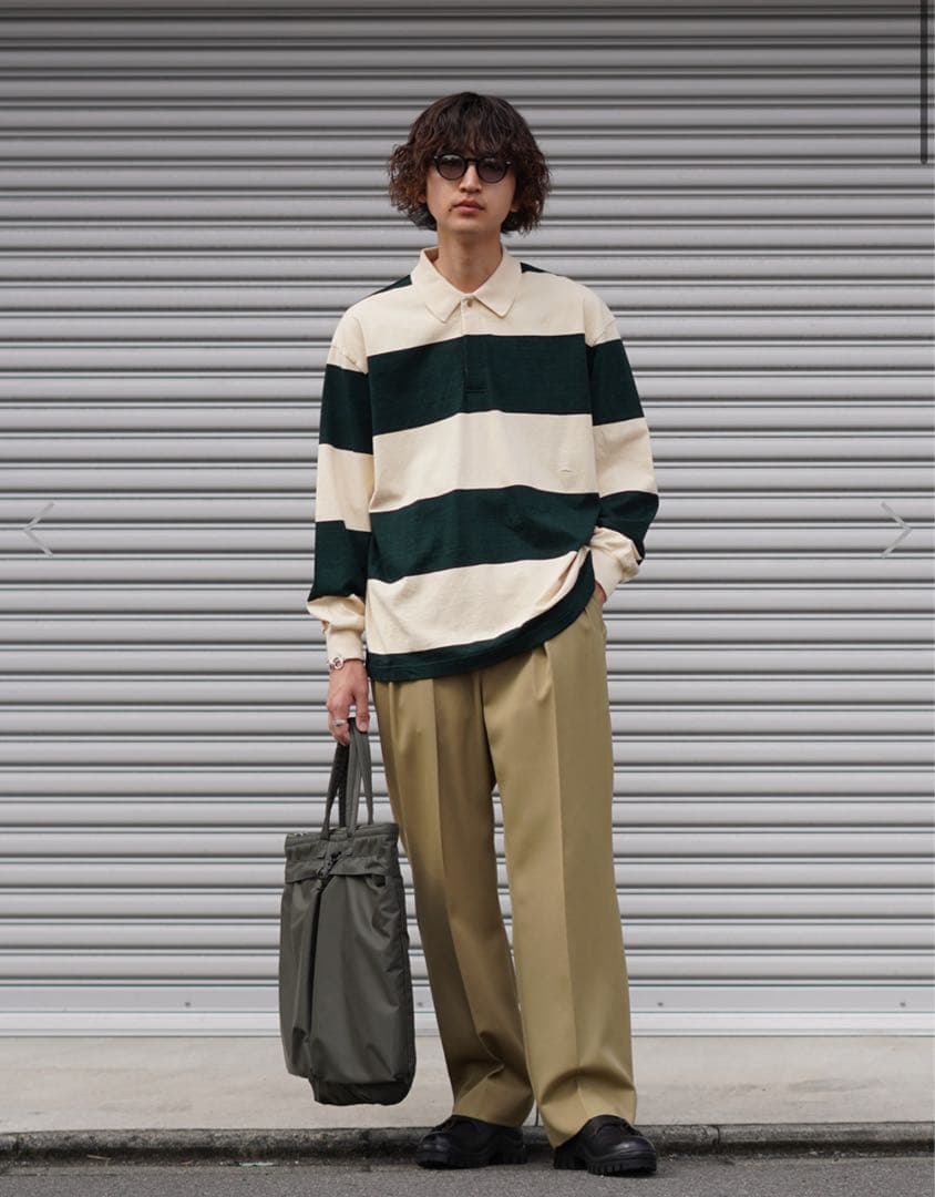 【新品タグ付き】ブラームス　wide border rugby shirt