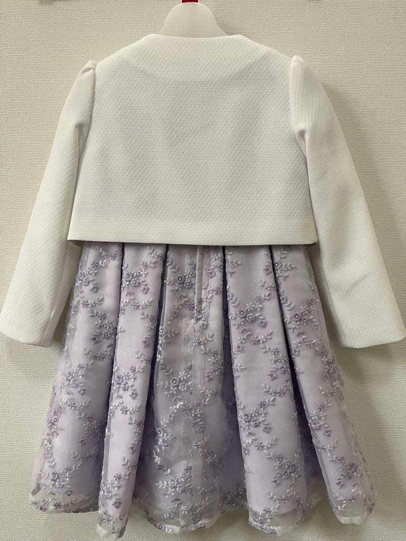 ジャケット付き薄紫ドレス 110cm　ブランド【petit main】4点セット