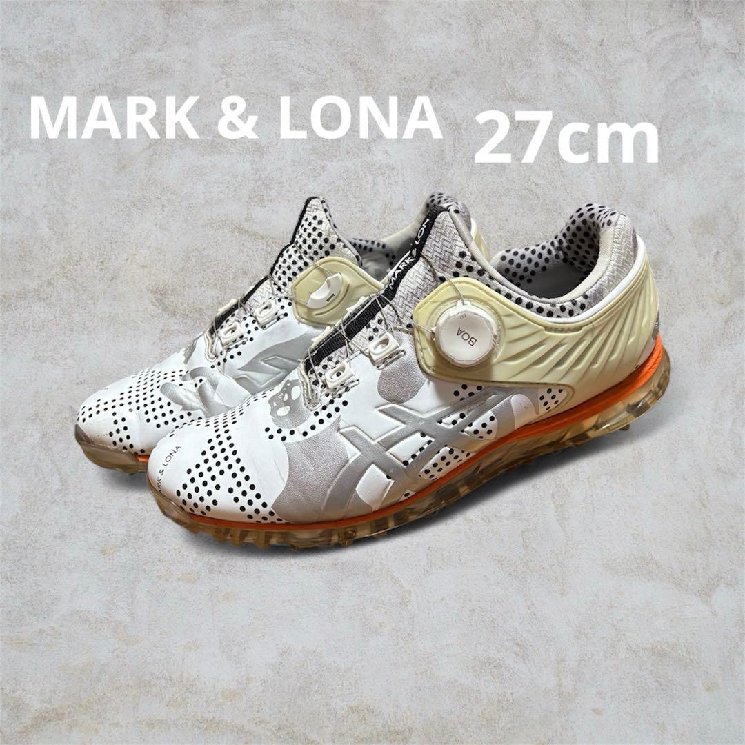 MARK & LONA ASICS コラボ ゴルフシューズ 黒✖️シルバー27cm