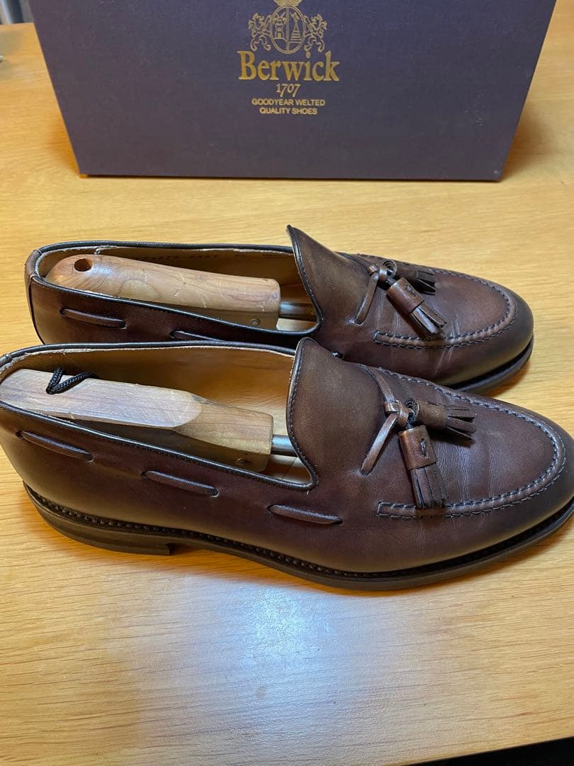 Berwickバーウィック8491：タッセルローファー/UK7.5(27cm)