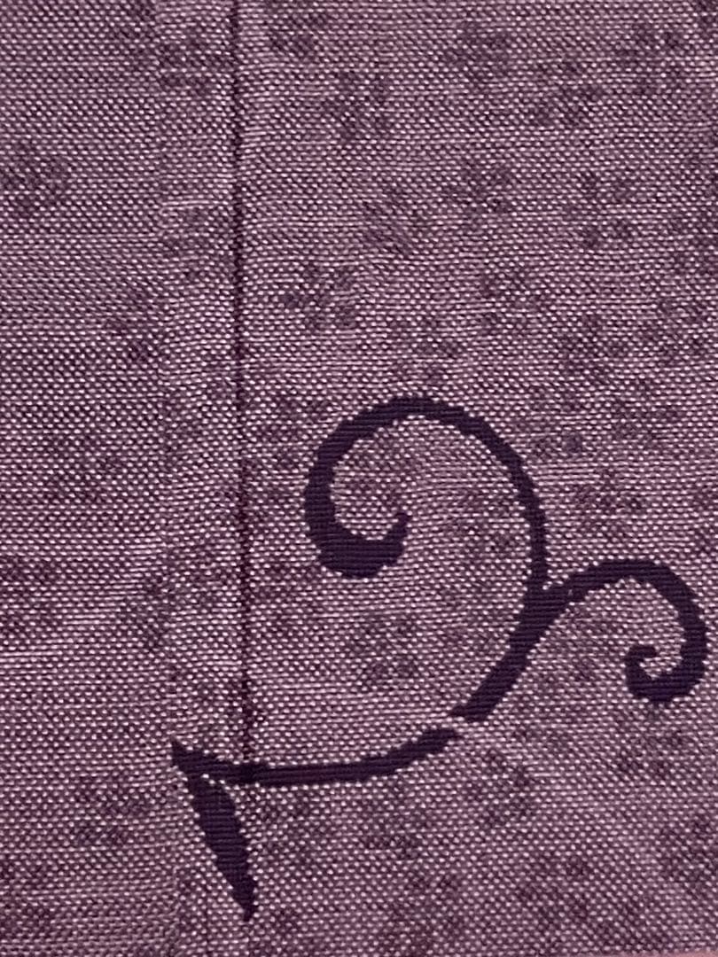 本場大島紬 経緯絣 屋久島紫いも染 窪田織物 小紋 唐花紋 証紙 イ6606