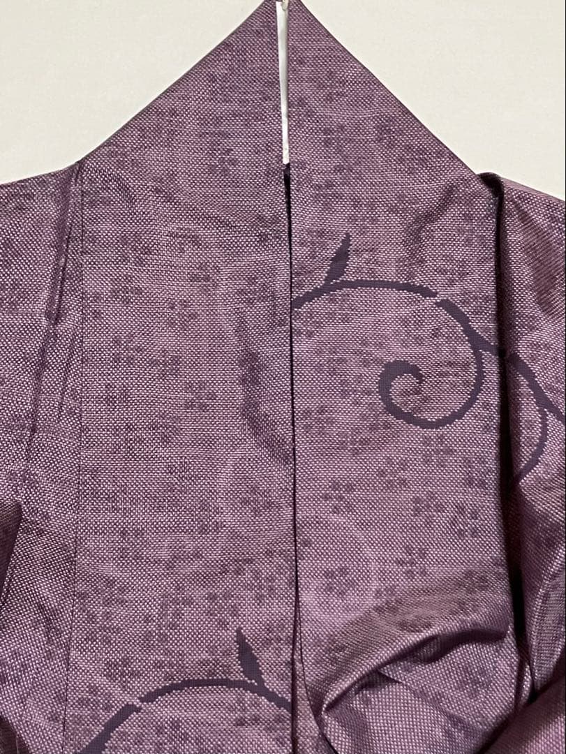 本場大島紬 経緯絣 屋久島紫いも染 窪田織物 小紋 唐花紋 証紙 イ6606