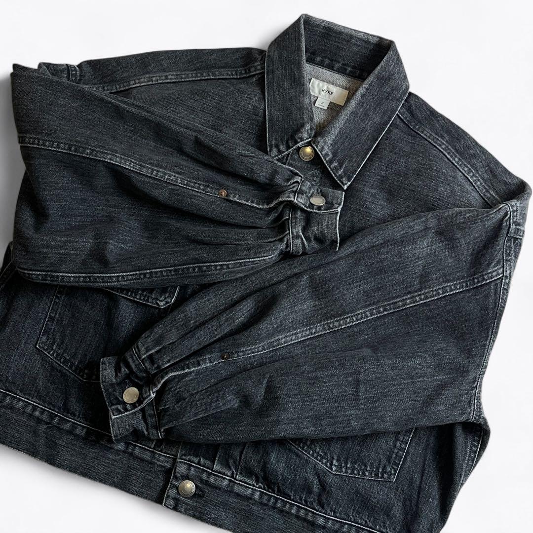 【美品】24ss HYKE バルーンスリーブ デニムジャケット ブラック