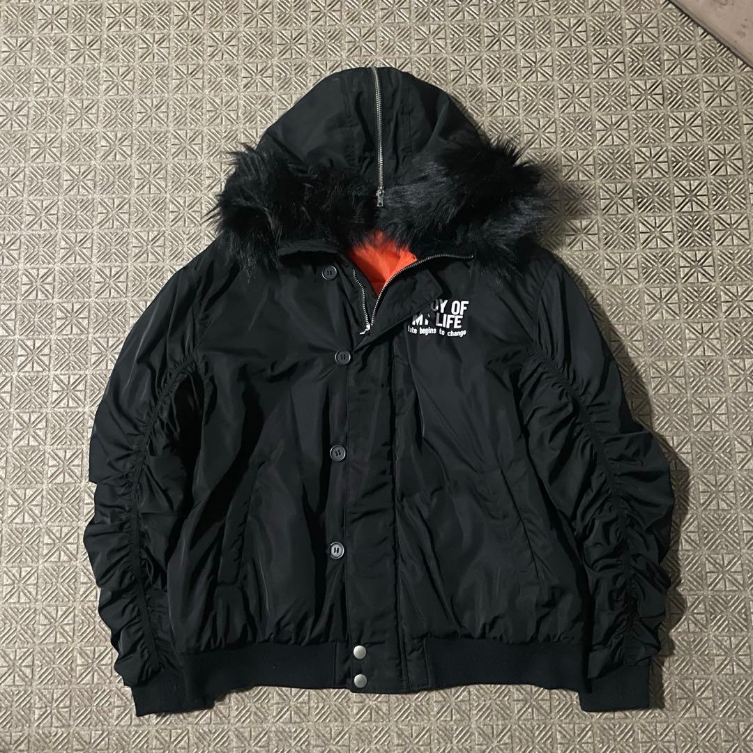 Y2K N2B OPIUM 短丈 フライト ボンバージャケット ファーフード53