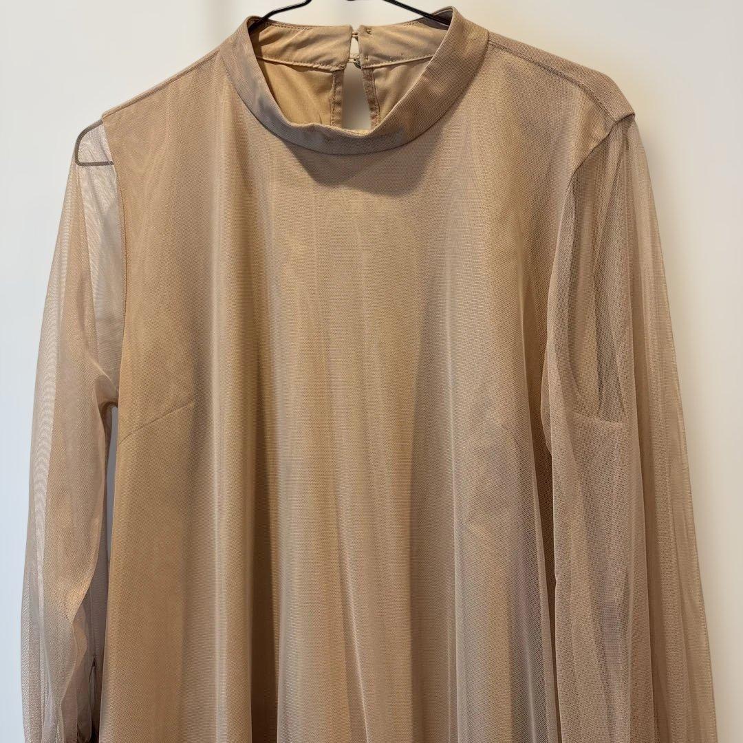 【オケージョン】CAPRICIEUX LE'MAGEチュールハイネックワンピース