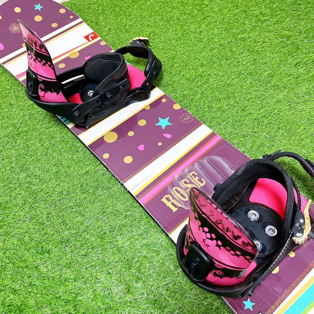 53【レディース3点・ブーツ極美品】HEAD 142cm 24cm スノーボード