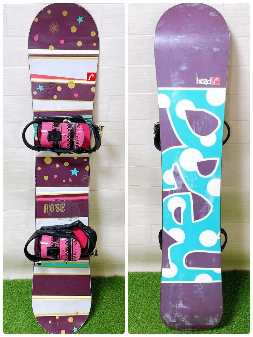 53【レディース3点・ブーツ極美品】HEAD 142cm 24cm スノーボード