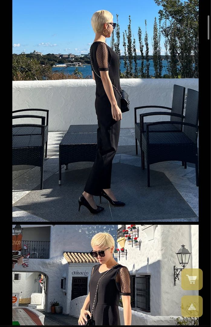 【未使用】JENNE ドットチュール オールインワン ブラック　Ｍ