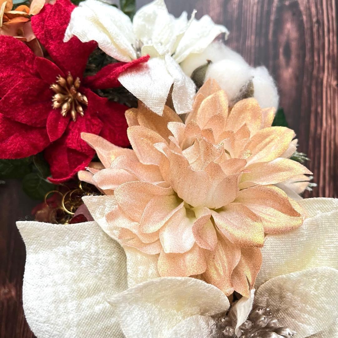 No.25_ 104優美に煌めくクリスマスリース/特大サイズ/冬/造花