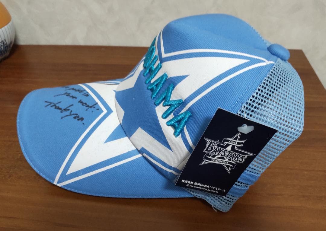 #18 山﨑康晃選手 直筆サイン CAP ルーキー 沖縄キャンプ スローガン入り