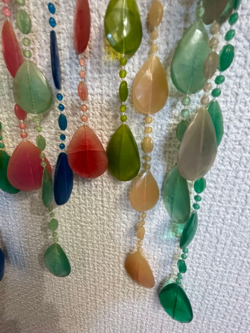 昭和レトロ　プラスチックのれん　簾　暖簾　レトロポップ　当時物　カラフル　ビーズ