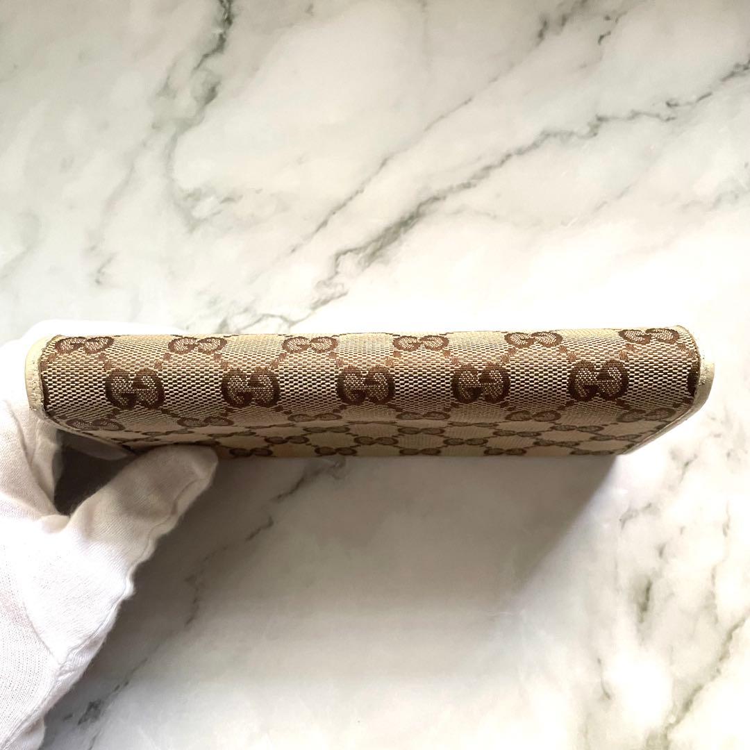 GUCCI グッチ 長財布 GGキャンバス ロゴプレート 折り財布 0115-⑧